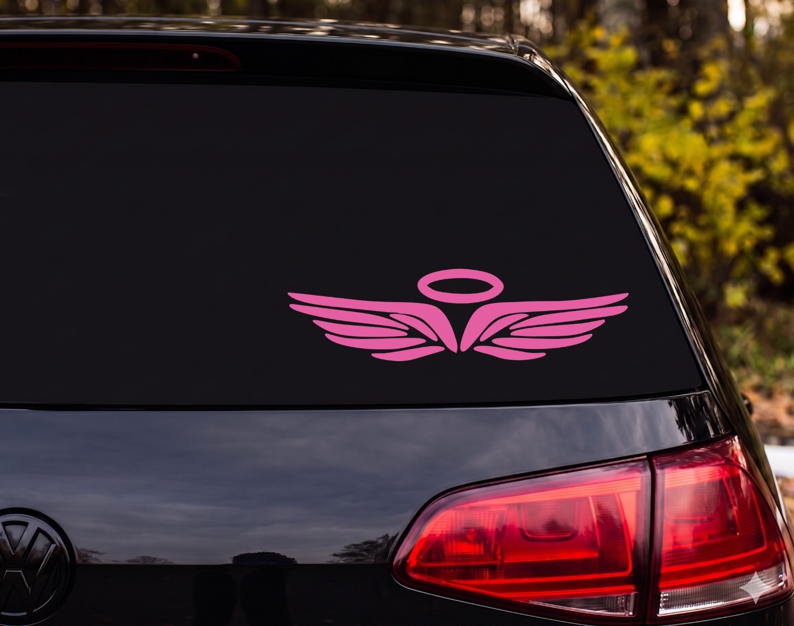 Angel Wings With Halo Die Cut Vinyl Decal Custom Car Wall | Memorial Gift