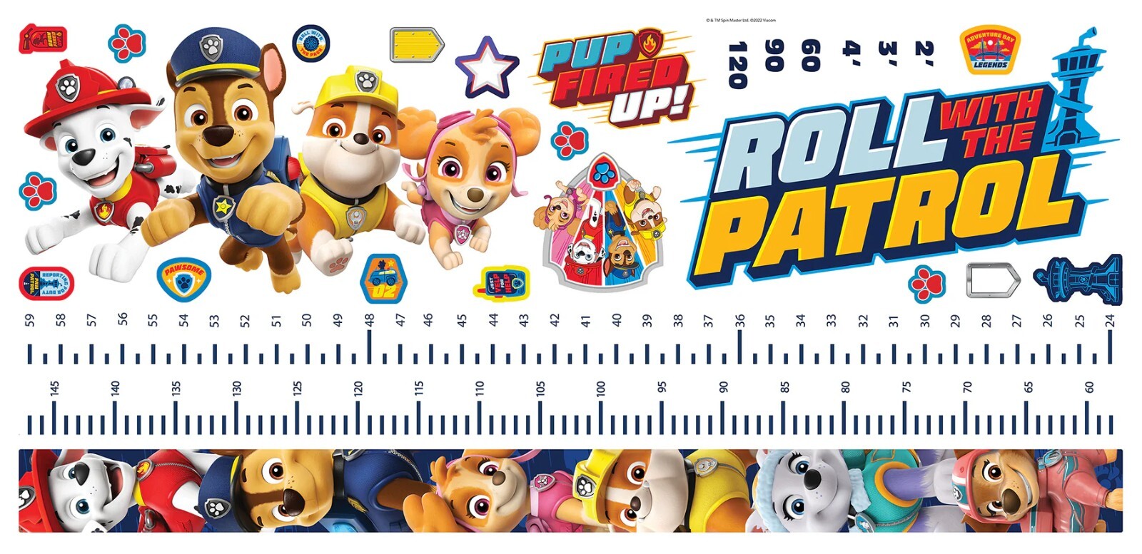RoomMates Paw Patrol Friends Peel and Stick Growth Chart, RMK5393GC