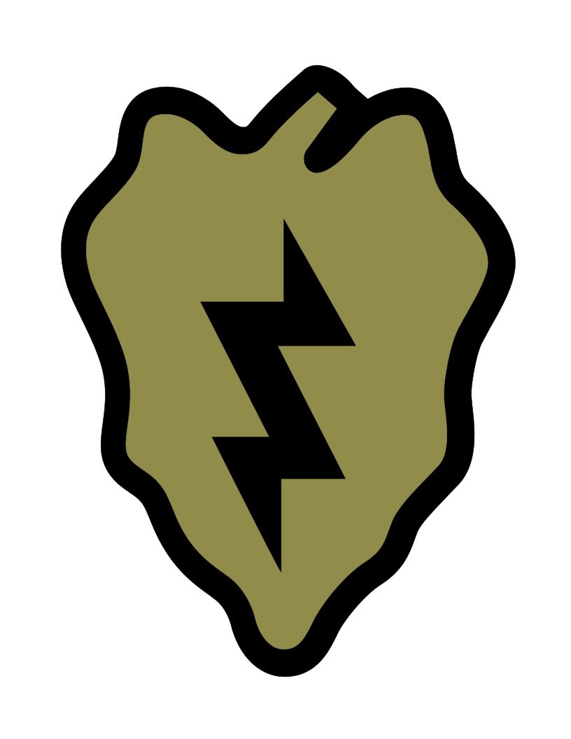 25th Infantry Division Vinyl Window Decal/Sticker Black/Olive 4.5″ x 6.0″