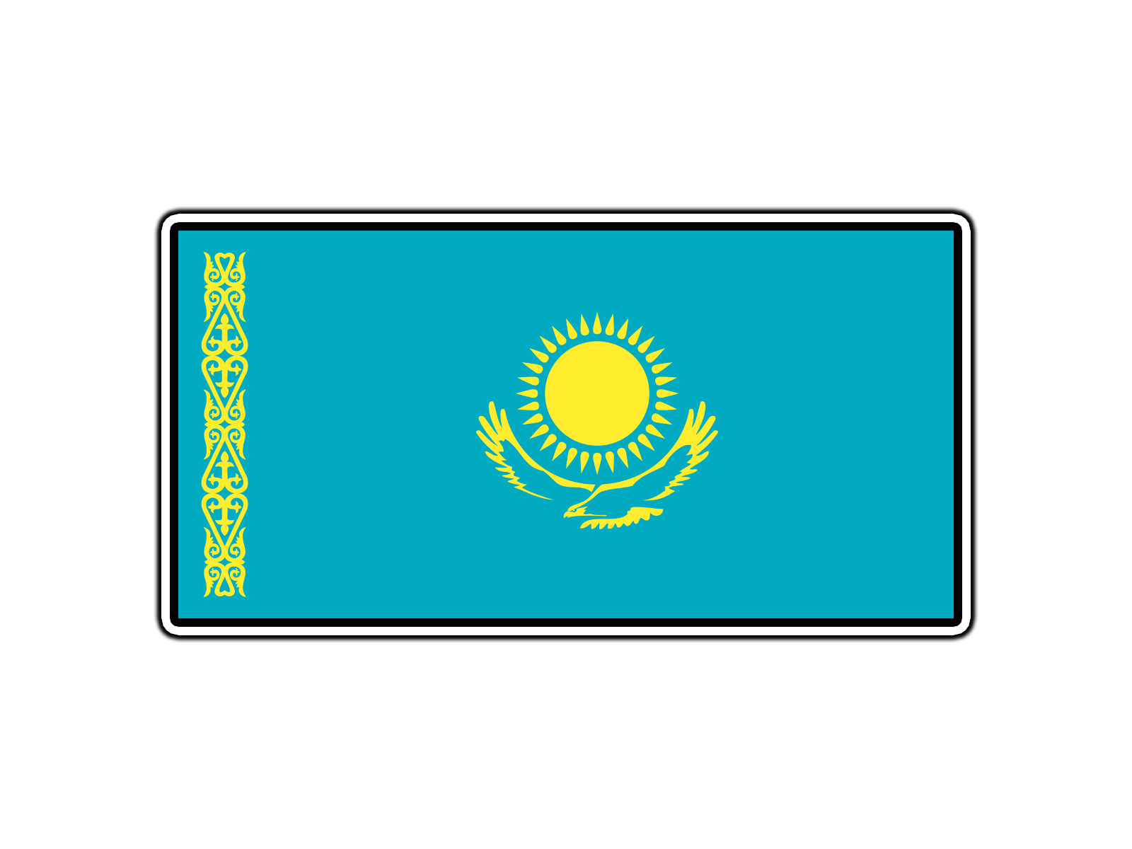 Kazakhstan Flag World Country Sticker Waterproof Vinyl Decal Die-Cut Car Laptop