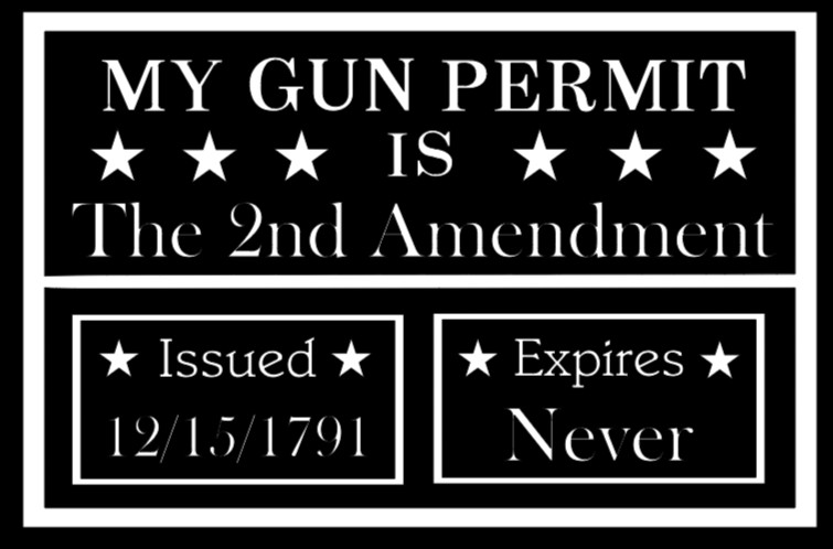 Gun Permit 2nd Amendment Issued Vinyl Decal Bumper Sticker 2a Gun Rights USA