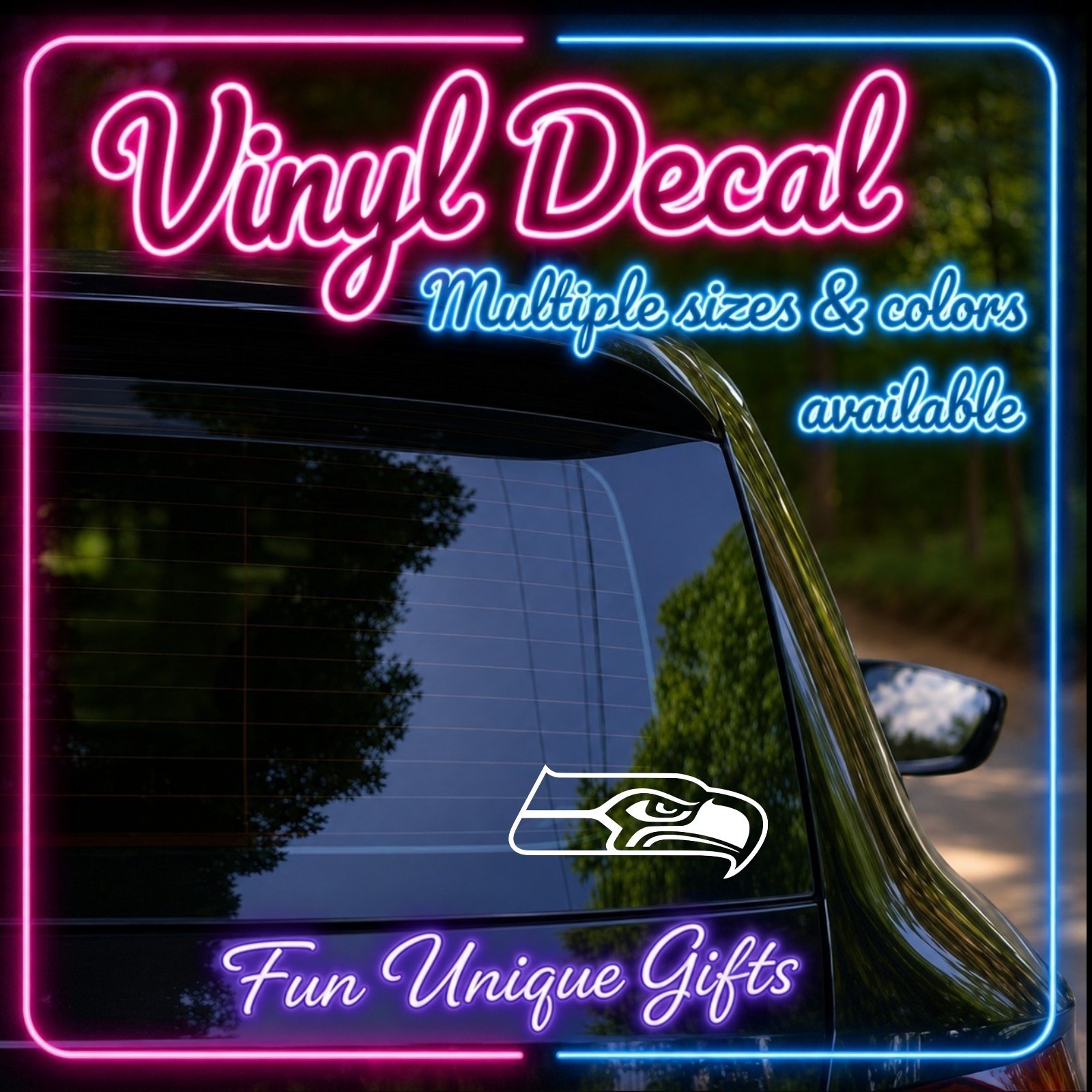 Seattle Seahawks Vinyl Decal Sticker -Multiple Colors & Sizes- FREE SHIPPING