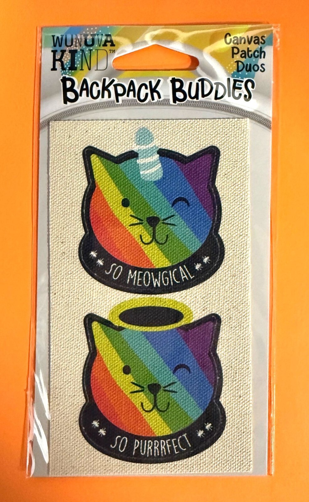 RAINBOW CAT 2 PACK DIE CUT CANVAS 2.5″ DECALS STICKERS FOR CLOTH FREE SHIP