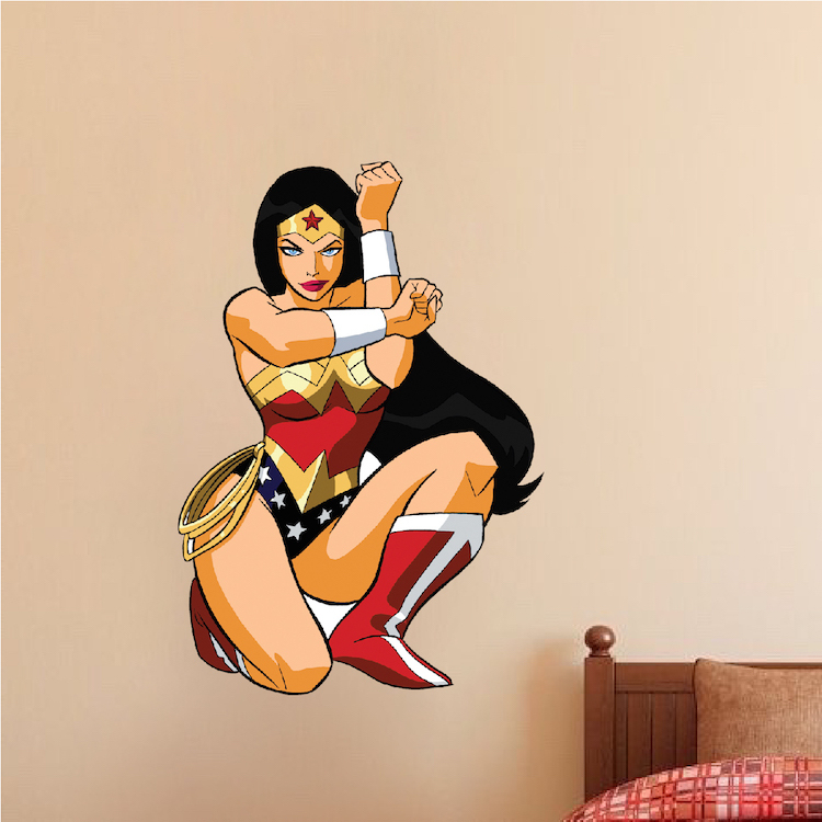 Wonder Woman Body Wall Decal DC Comic Decals Justice League Crown Wall, e19