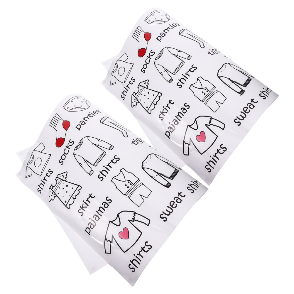 2 Sheets Labels Tag for Wardrobe Clothes Organization Clothing Decal