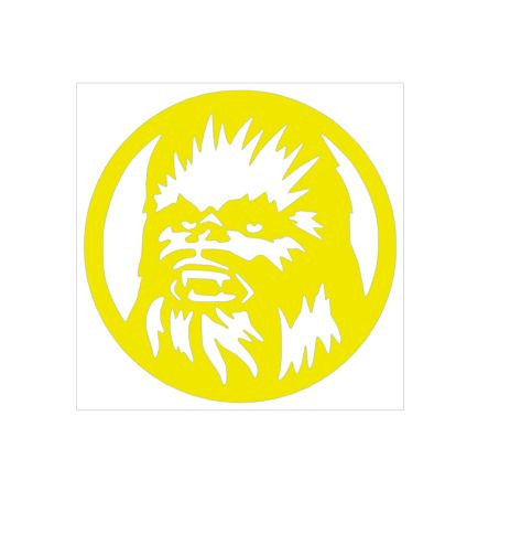 4″x4″ Chewbacca Circle – Star Wars Vinyl Decal Sticker Chewie Rebel Jedi Phone