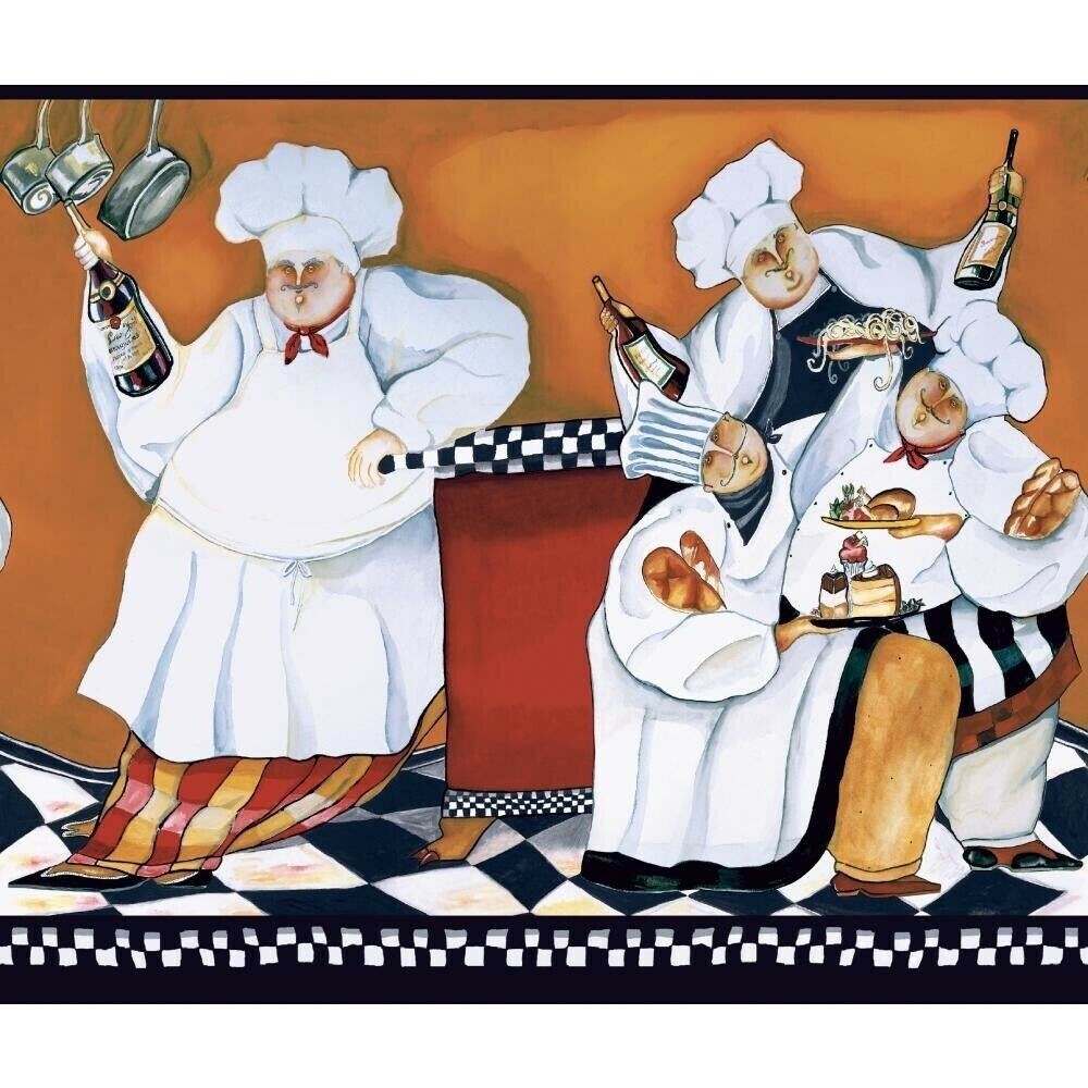 York Wallcoverings BG1680BD Chef’s A-Cookin’ Wallpaper Border Cafe Wall Decor