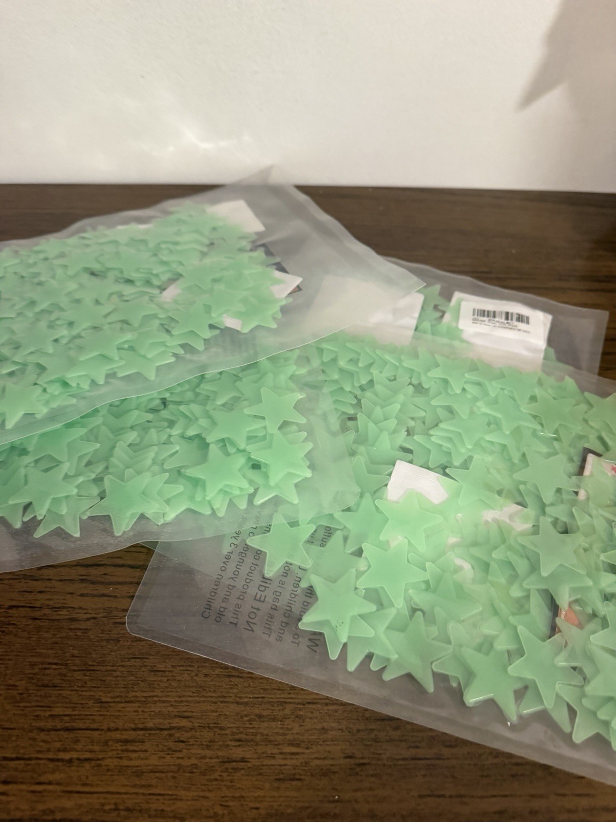 4 Bag Lot Of 100 Pc Small Medium Green Glowing The Dark Stars BRAND NEW