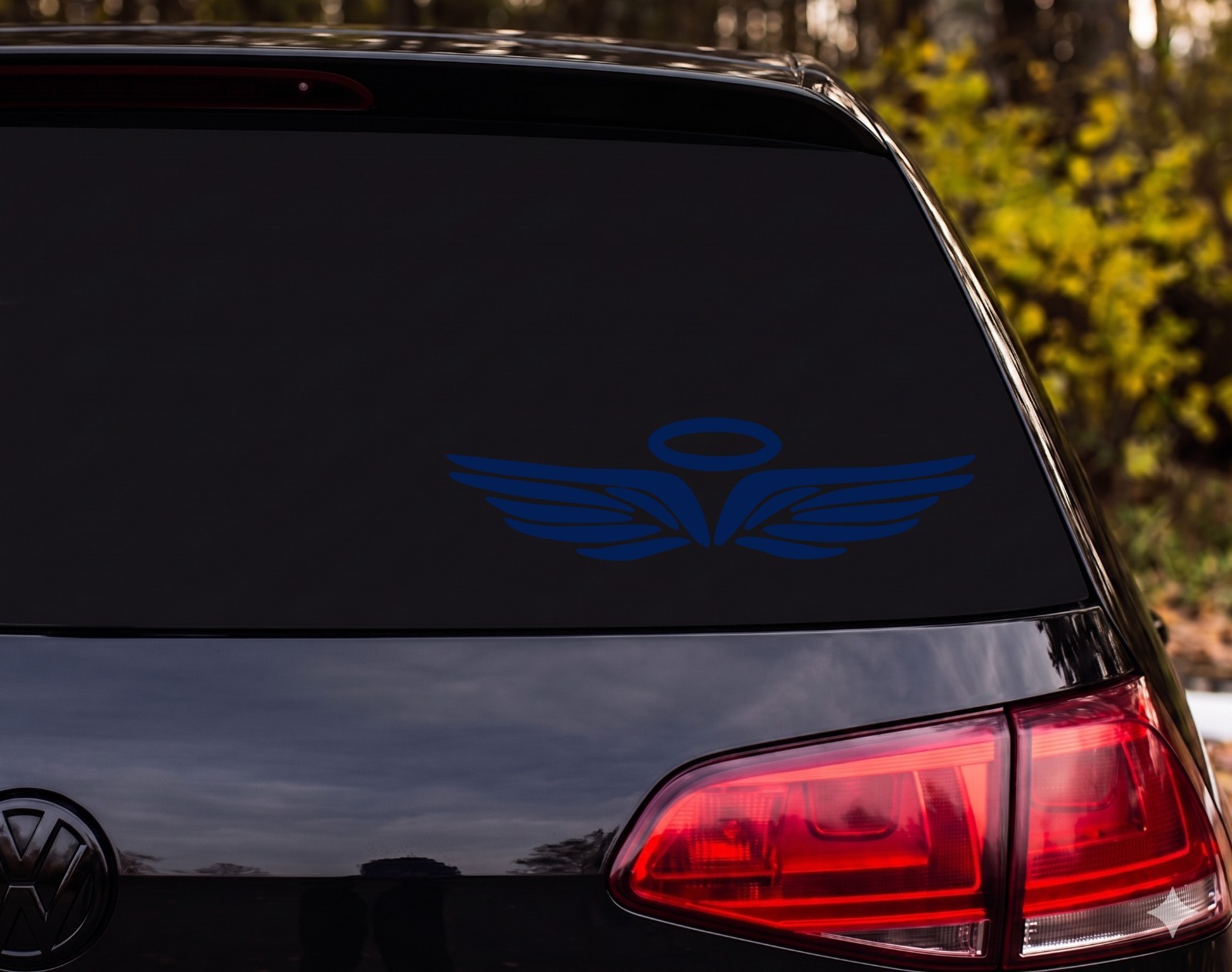 Angel Wings With Halo Die Cut Vinyl Decal Custom Car Wall | Memorial Gift