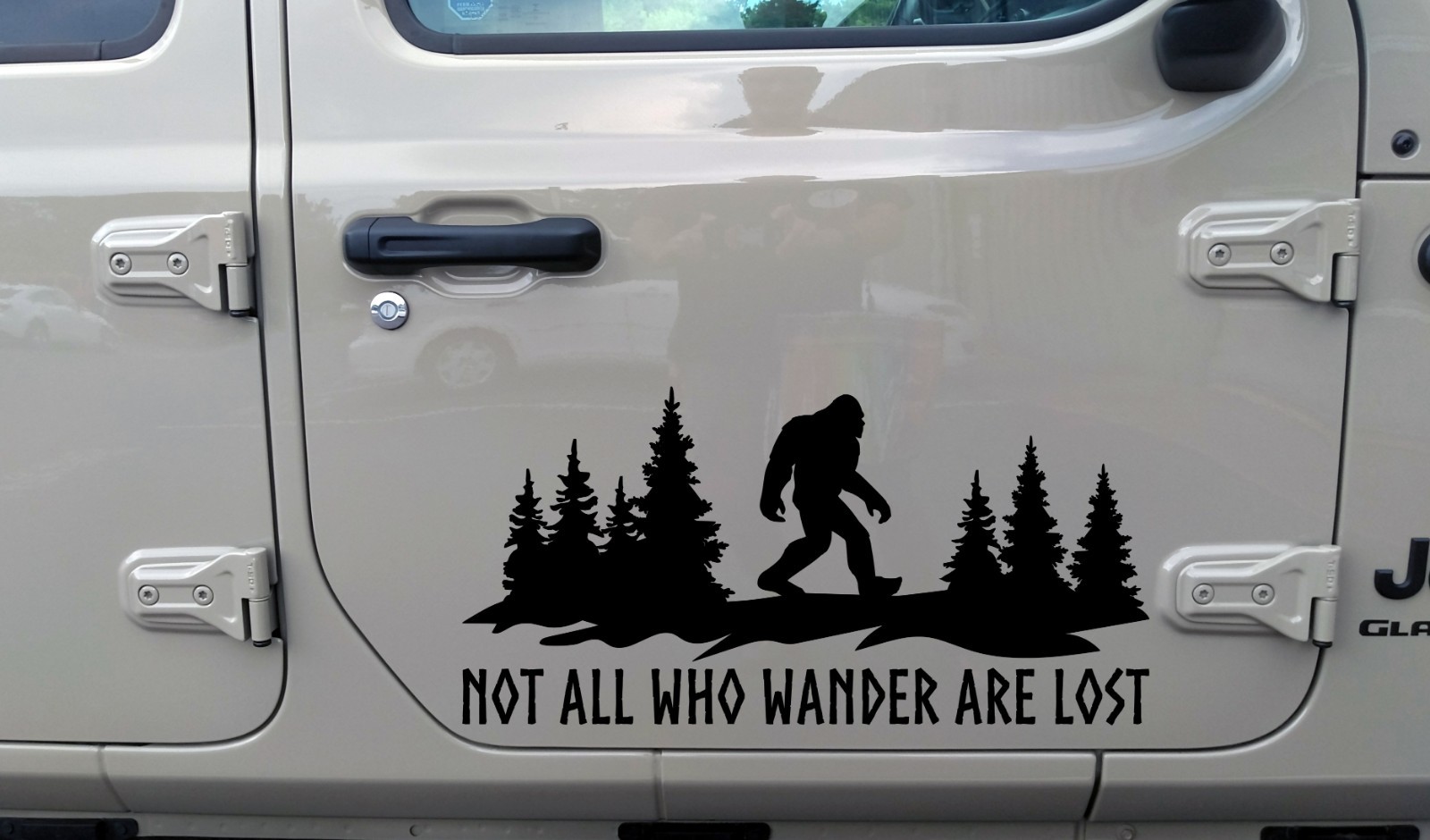 Not All Who Wander Are Lost Bigfoot Forest cene V2 RV Decal – Vinyl Sticker