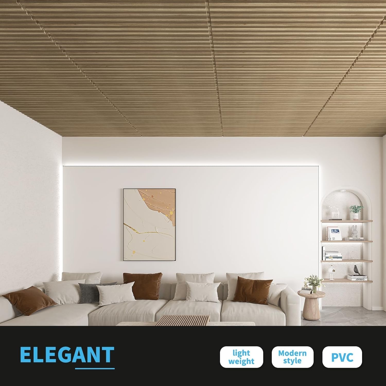 3D Wall Panels 6-Pack – Modern PVC Slat Design^
