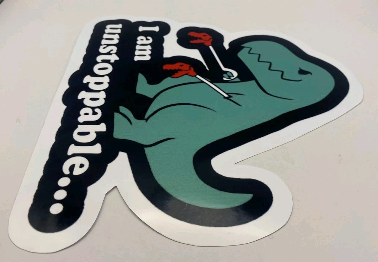 T-Rex Dinosaur I Am Unstoppable Waterproof Car Decal Vinyl Sticker Tyrannosaurus