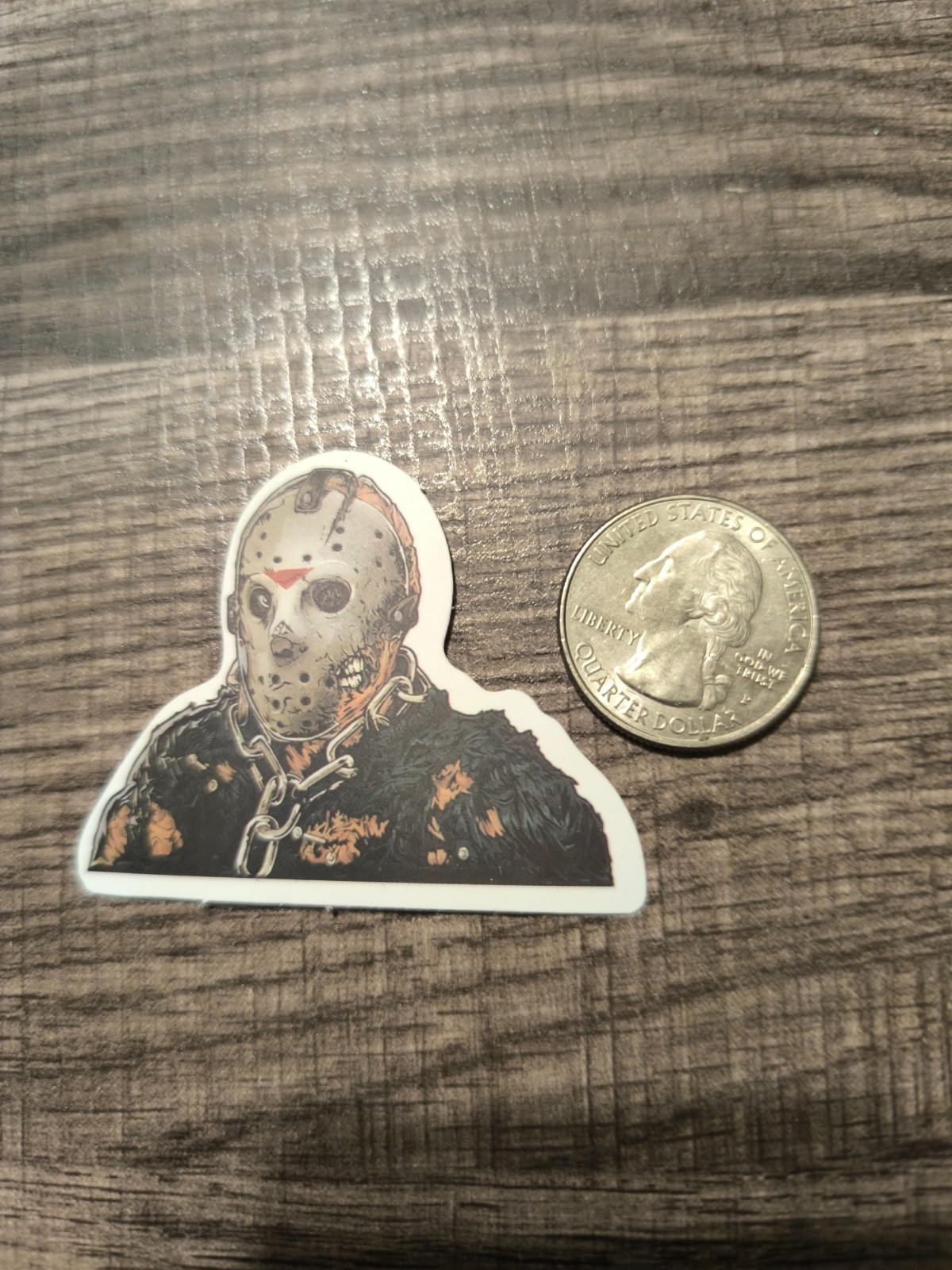 Jason Chain Wrapped around Neck Sticker Horror Halloween Friday The 13th Scary!!