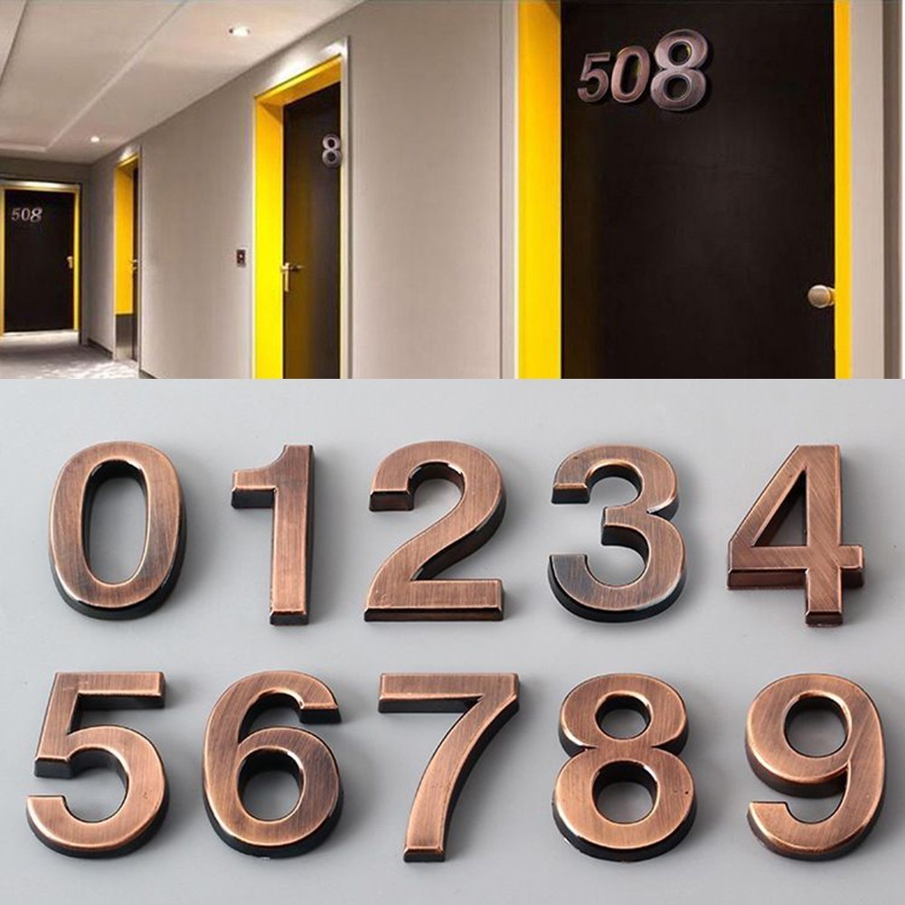 Glossy 3D House Number Door Plate Sign Outdoor Hotel Room Number High Quality