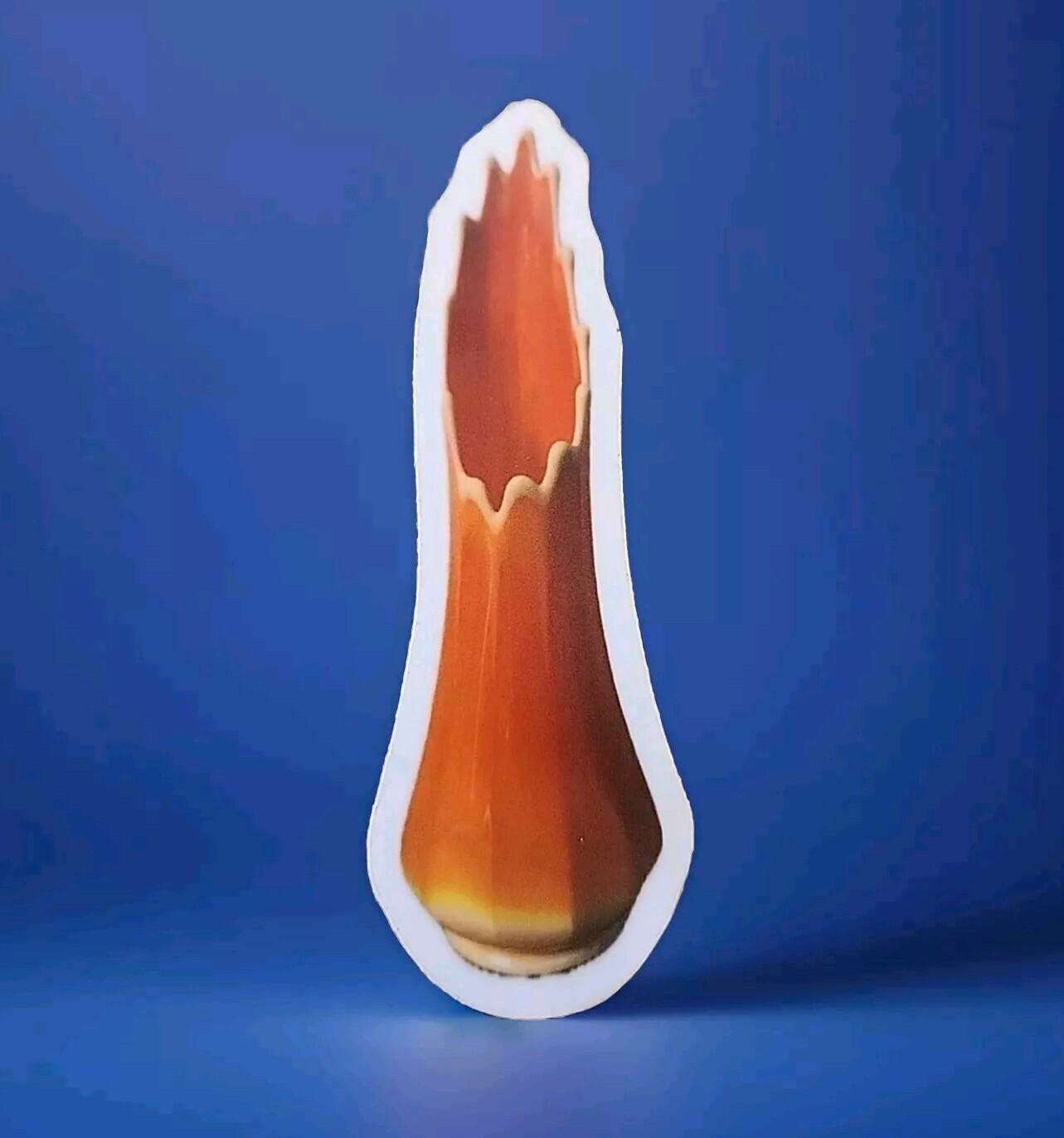 Retro Swung Vase Bittersweet Orange Sticker | Glass Art Decal | Laptop Sticker