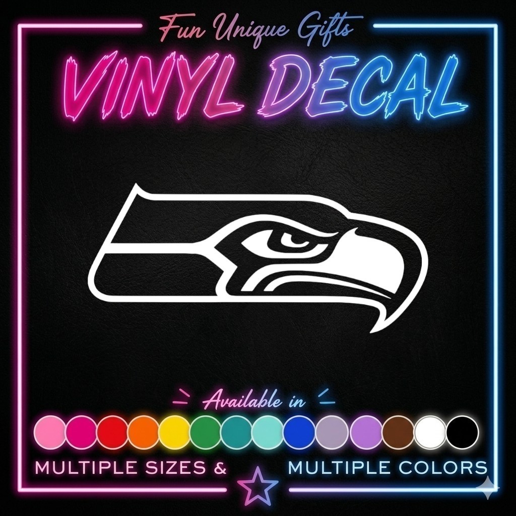 Seattle Seahawks Vinyl Decal Sticker -Multiple Colors & Sizes- FREE SHIPPING