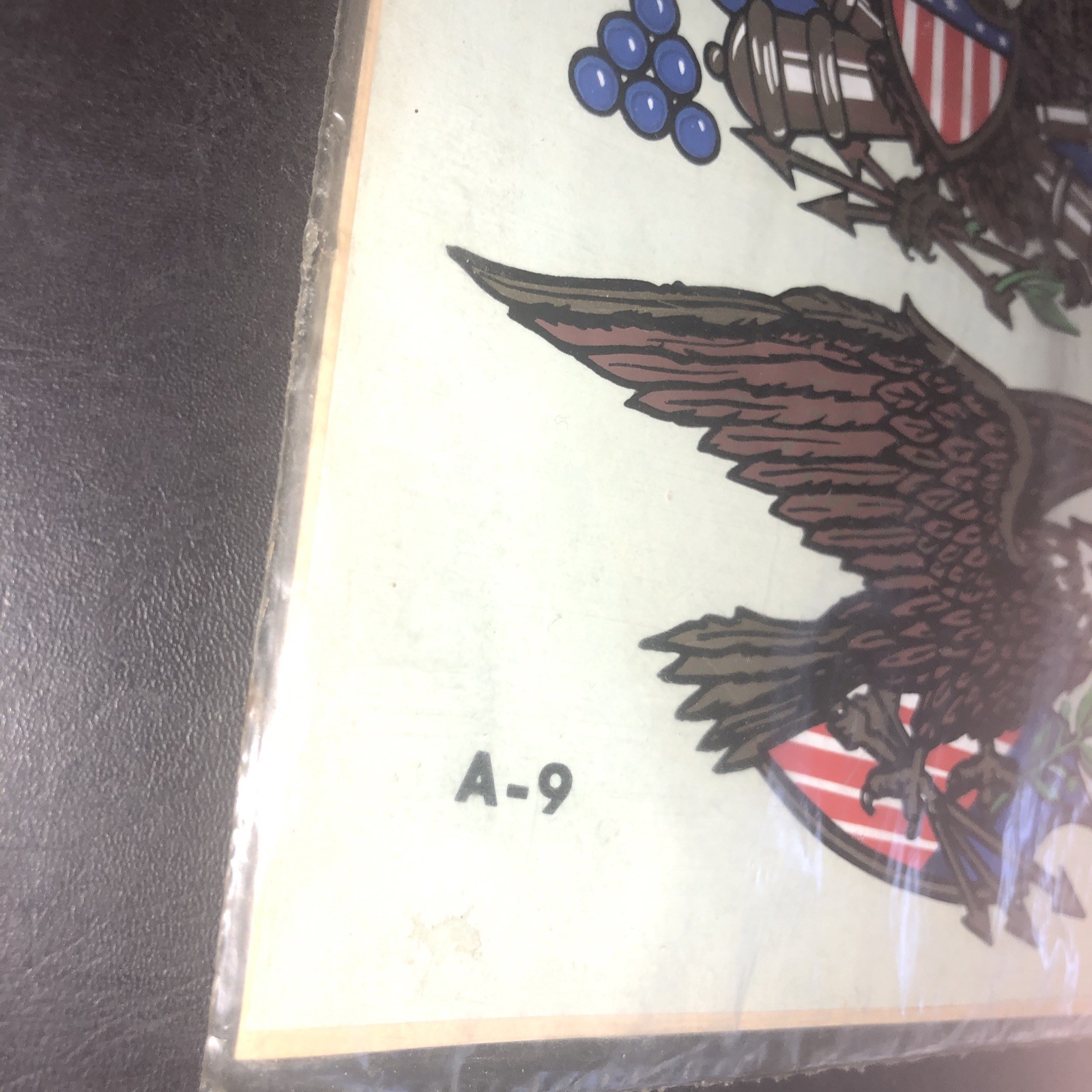1976 Decorcal American Bicentennial Eagle Hand Painted Decal USA Americana TOLE