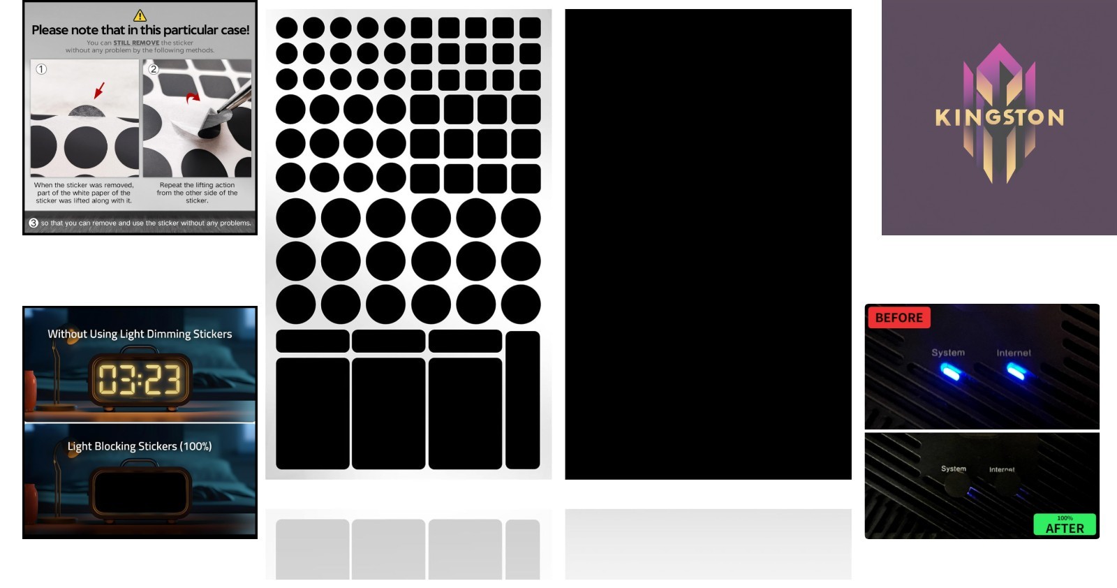 100% Blackout Light Blocking Stickers – 2 Sheets for Mobile & Tablets
