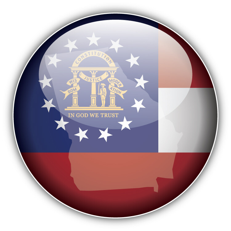 USA Georgia State Map Flag Glossy Label Car Bumper Sticker Decal «SIZES»