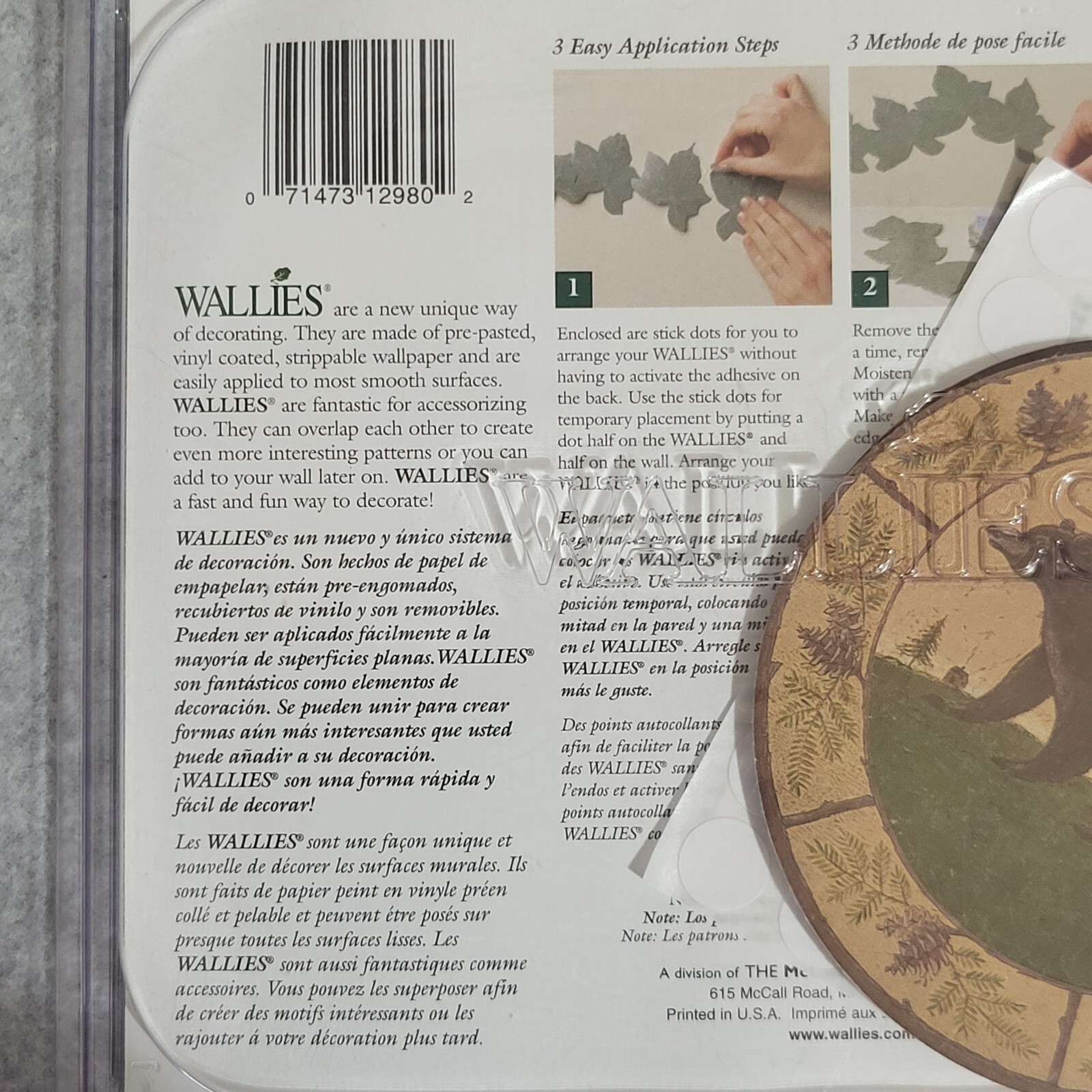Wallies 25 Wallpaper Cutouts Warren Kimble Woodland Lodge Animals Pre-Pasted NIP