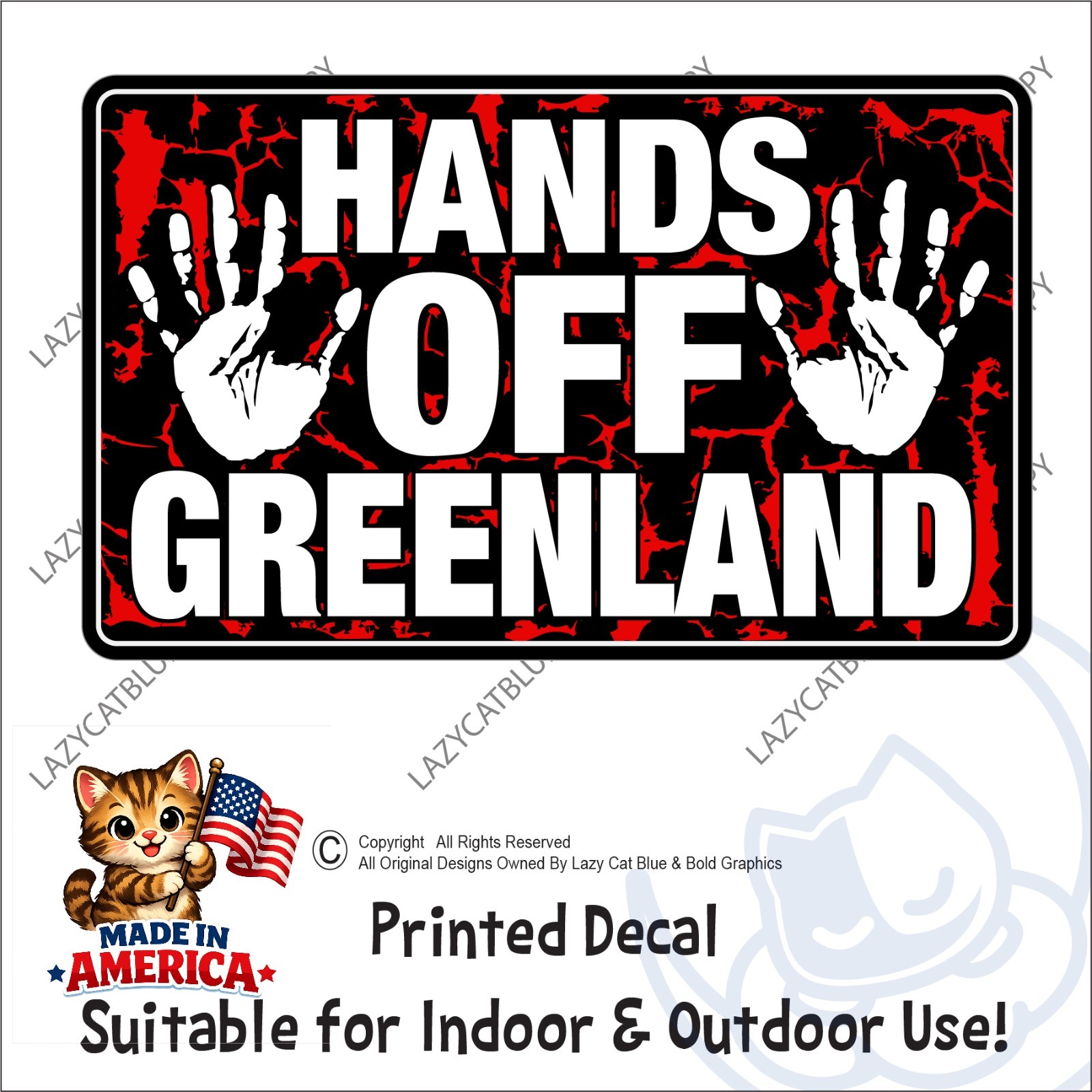 Hands Off Greenland Decal Sticker Anti USA Trump MAGA No War Protest Protect