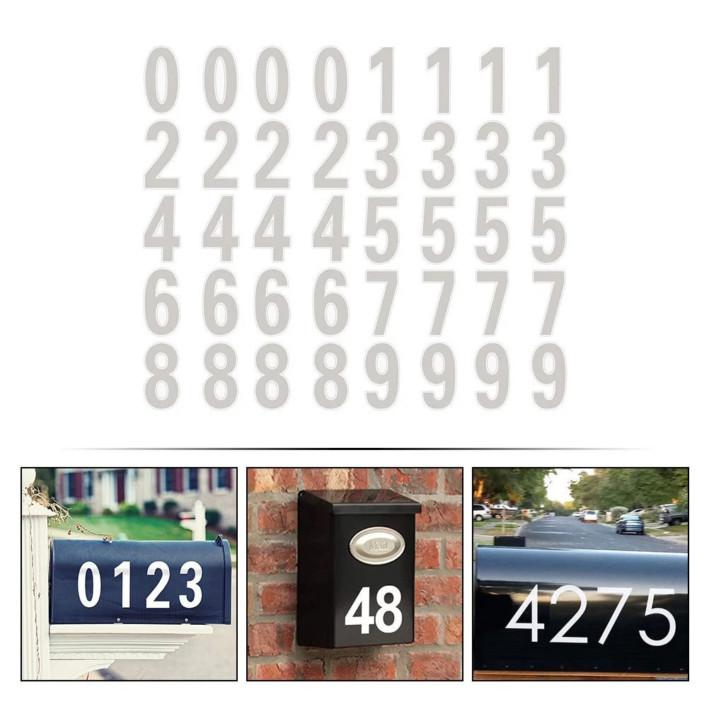 3 Size Reflective Mailbox Numbers Sticker 0-9 Self Adhesive Vinyl Waterproof USA