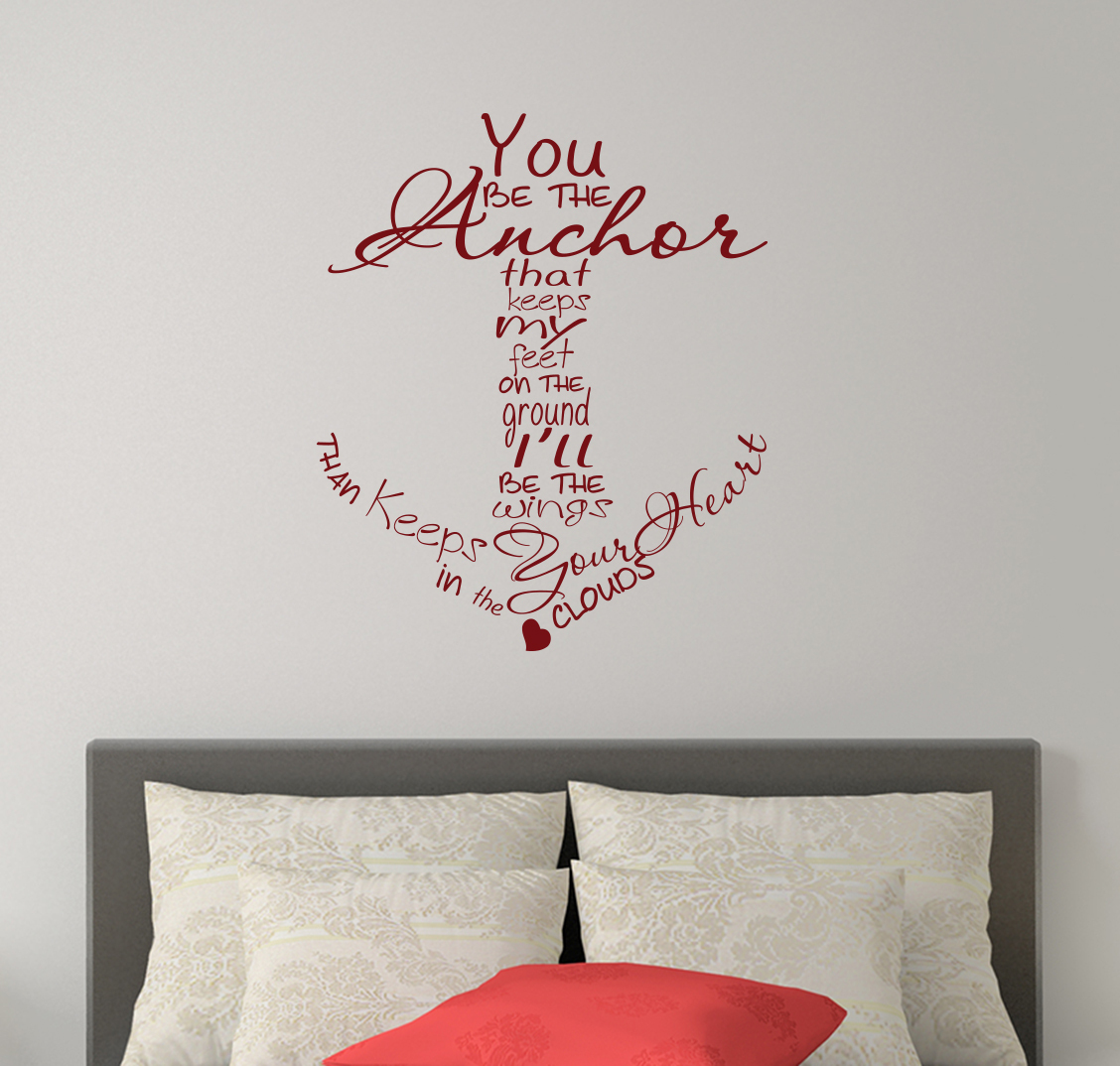 Quote Wall Decals Family Decal Anchor Vinyl Stickers Nautical Sea Bedroom FD234