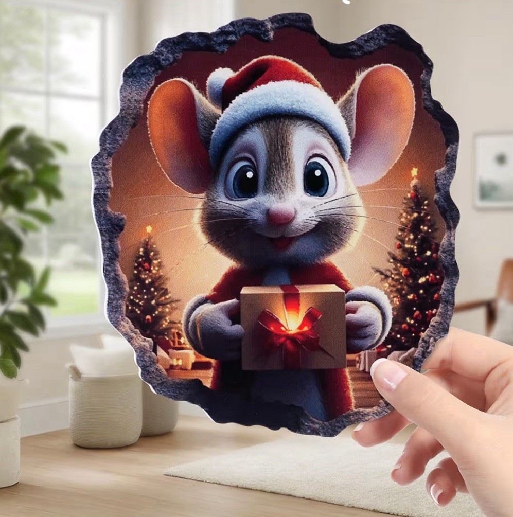 5PCS 3D Mouse Hole Wall Decals Peel and Stick