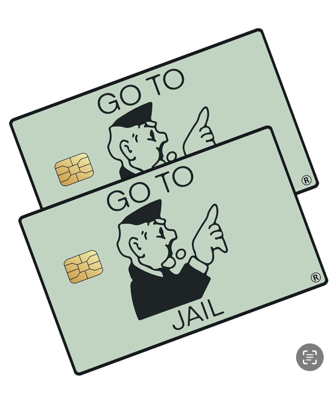 2 Monopoly Go To Jail As You Pass Go Credit / Debit Card Skin Stickers