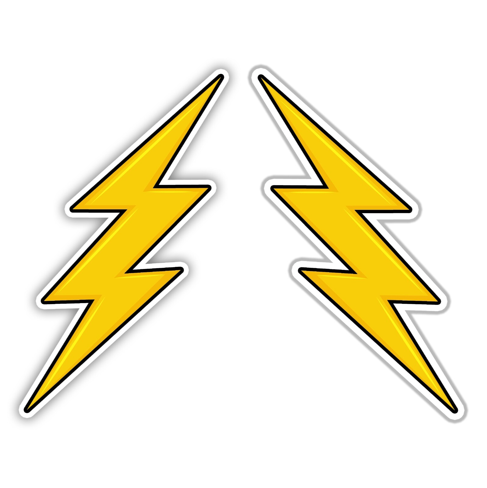 2 Pack Pair of Lightning Bolt Vinyl Sticker Decal Inverse Mirror Thunder Bolts