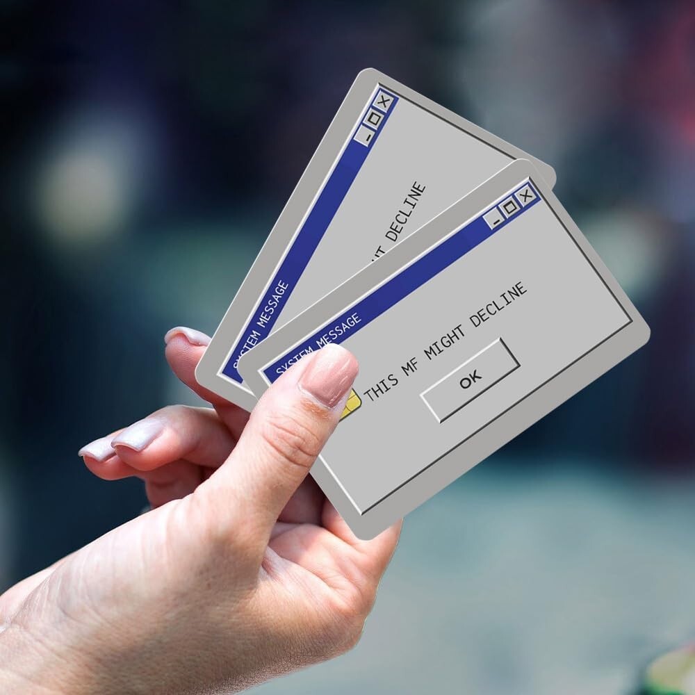 2 PCS Credit Card Sticker Skins This MF Might Decline Funny Stickers