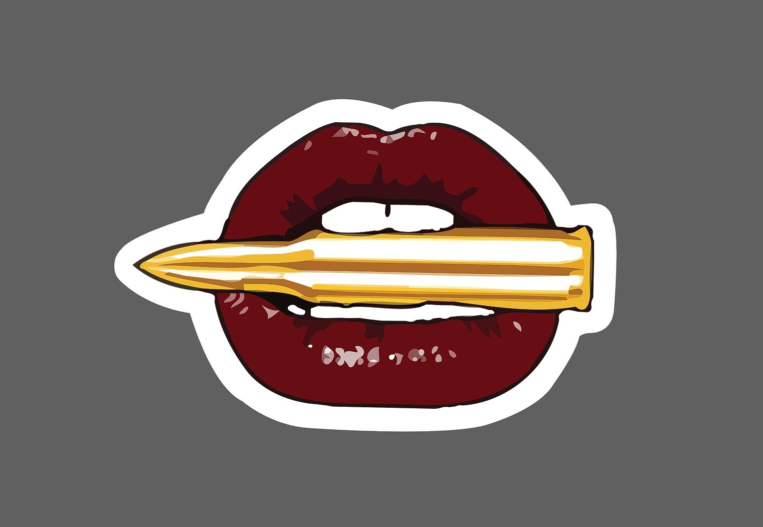 Biting Bullet Sticker Lips Waterproof – Buy Any 4 For $1.75 Each Storewide!