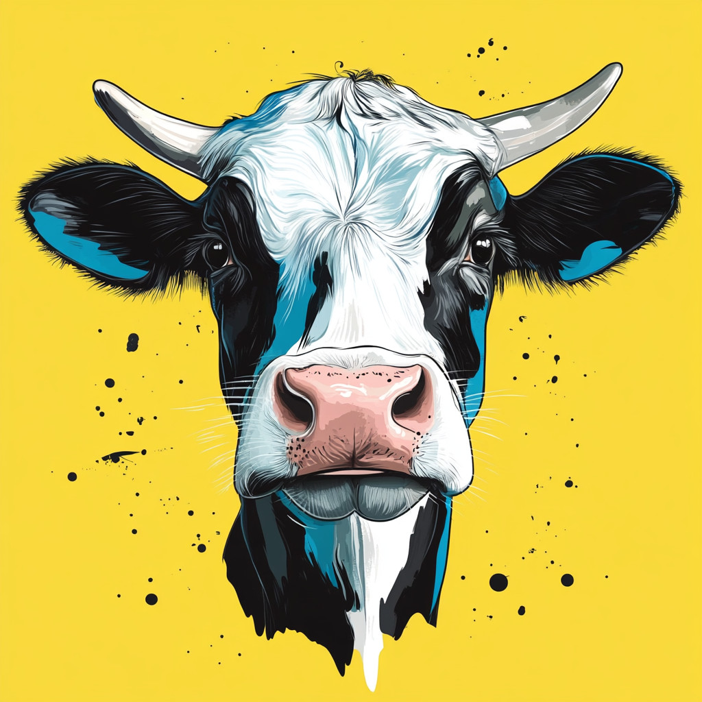 Wall Decal Sticker Funny Cow Face Wall Sticker 18X18cm Large