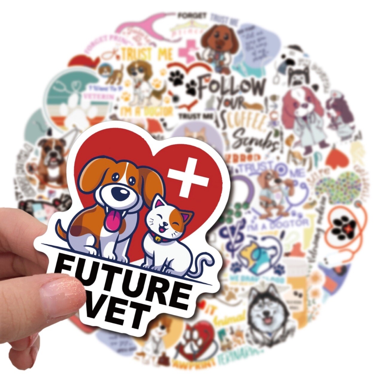 50 PCS Vet Tech Animal Stickers Veterinarian Decals Laptop Hydro Free Shipping!