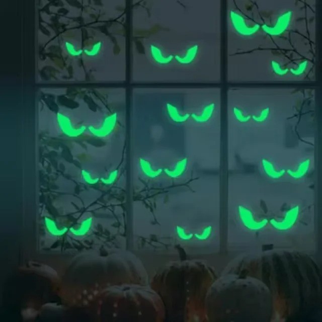 Halloween Peeping Eyes Night Light Wall Stickers Glow in Dark Ghost Décor