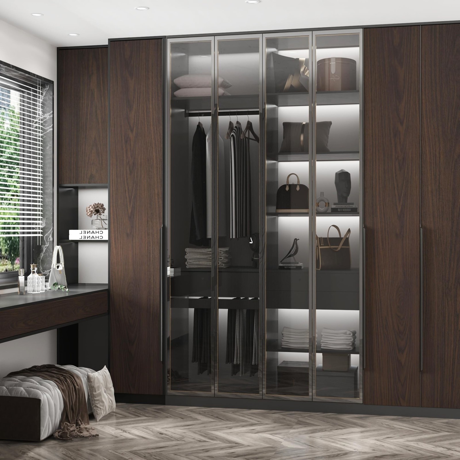JSEVEM 16″×354″ Dark Brown Black Walnut Wood Wallpaper Peel and Stick Darke
