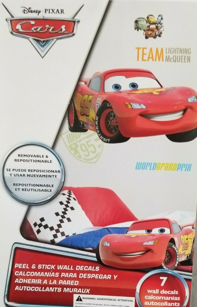 Disney Pixar Car Peel & Stick Wall Decals 16.75″ H x 31.5″ W NIP