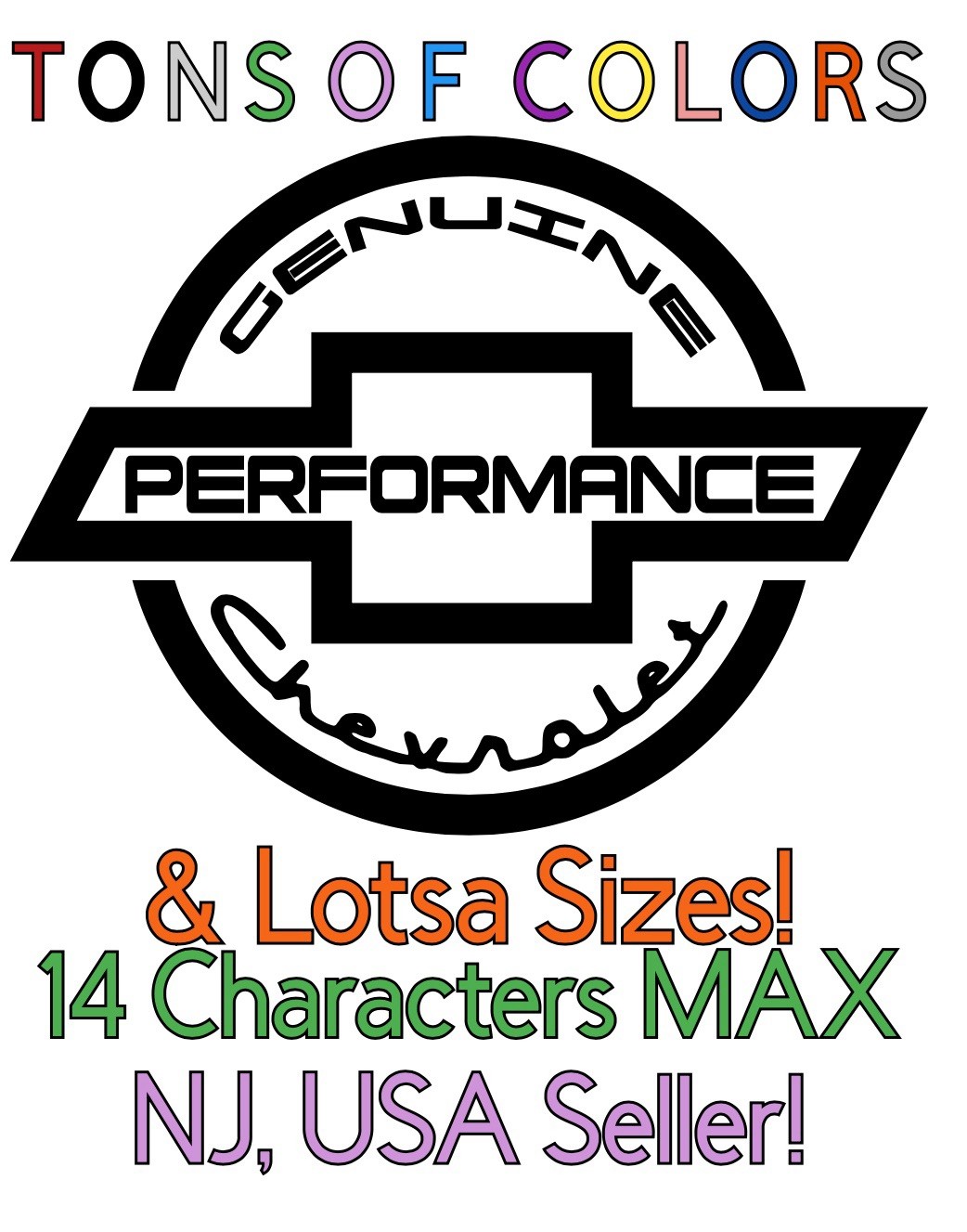 Personalized Genuine Chevrolet Bowtie Die Cut Vinyl Decal w/YOUR Lettering/Text!