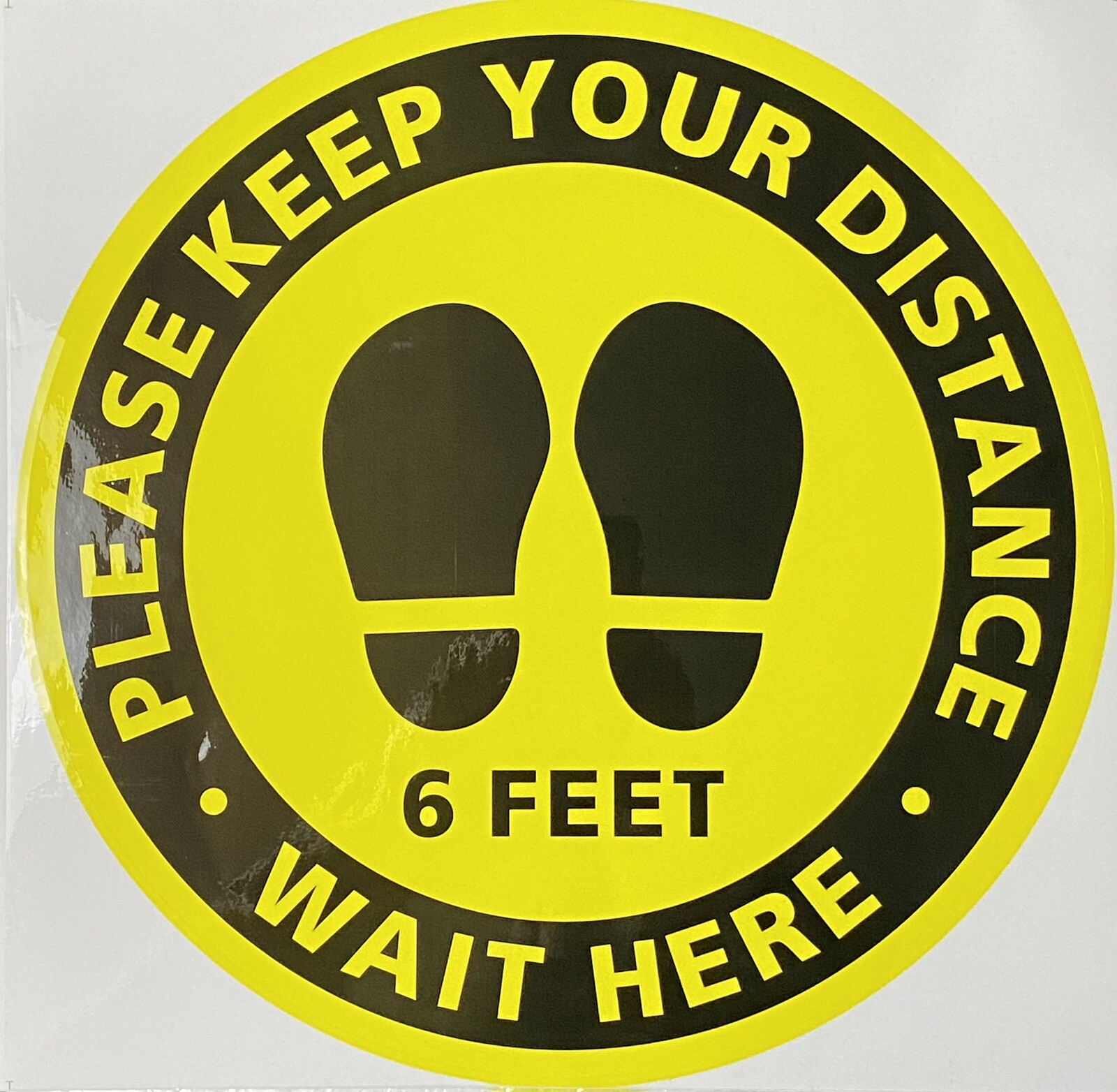 Package of 20 – 12″ Social Distancing Floor Vinyl Decal Laminated