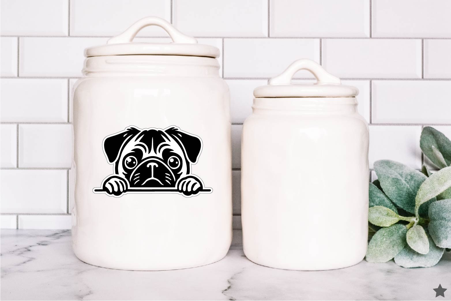 Pug Peeking Decal Sticker Cute Puggle Breed Crazy Dog Pet Lover Lady Life Rescue
