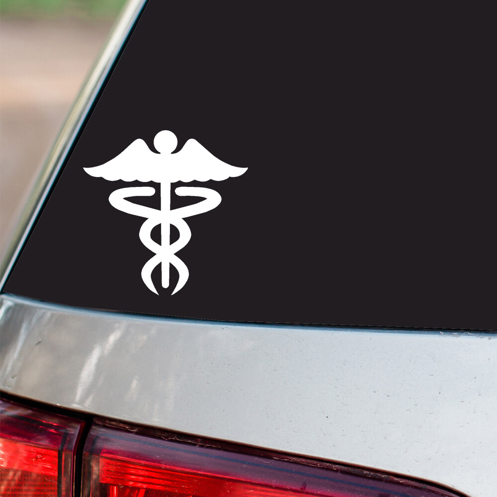 EMT MFR Medic Star of Life Sticker Caduceus S7 all chrome & regular vinyl colors