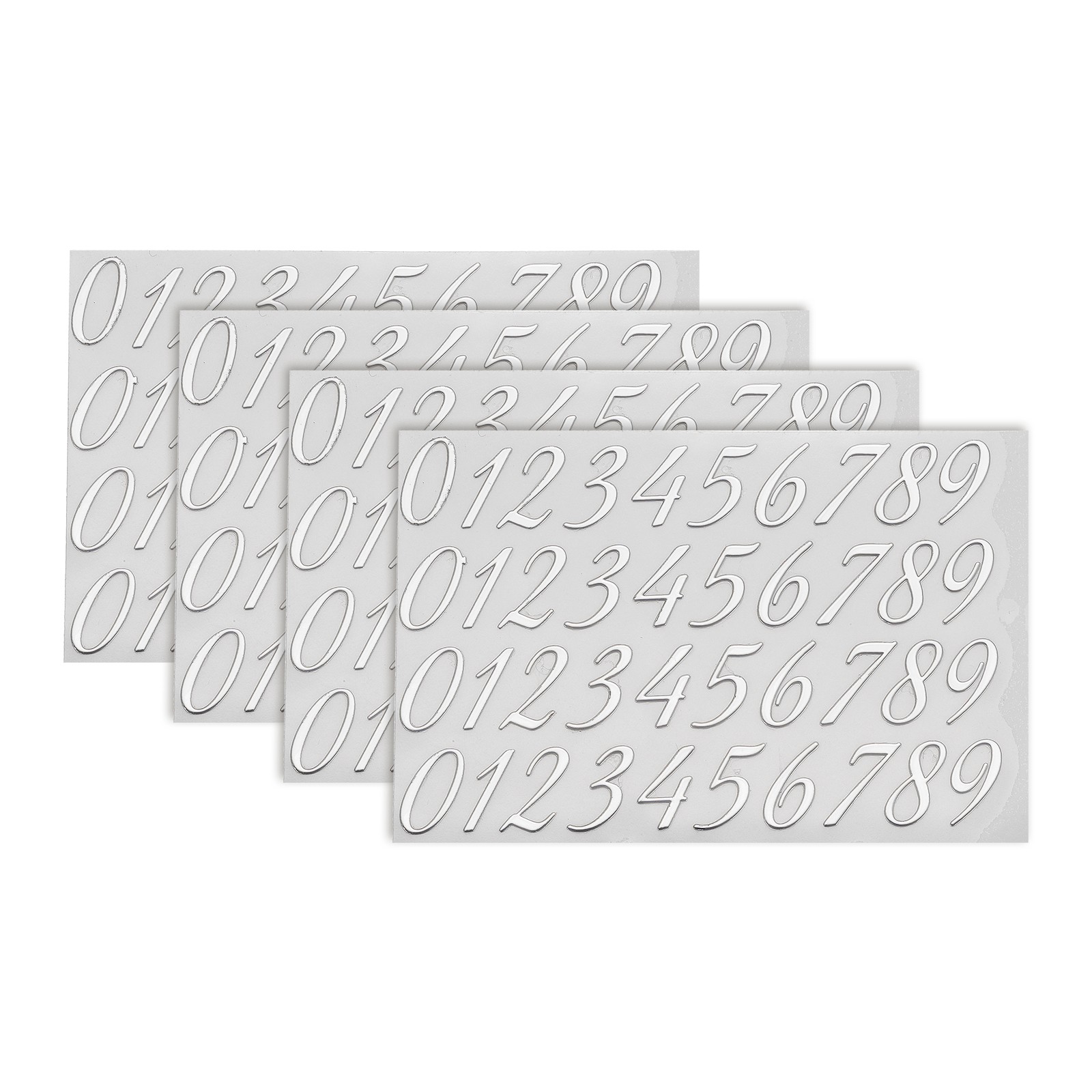 4 Sheets Number Stickers 0.39″ Mini Number Stickers Number Stickers Silver