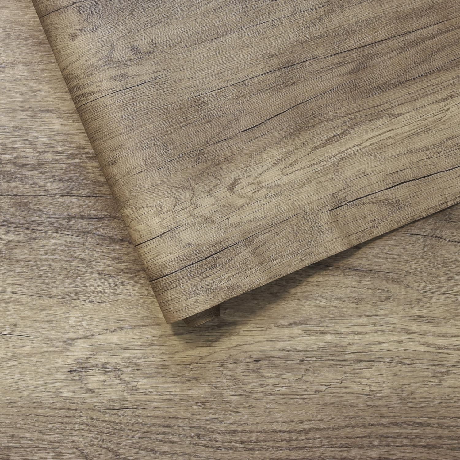 16″x354″ Thick Brown Oak Wood Wallpaper Peel and Stick Wood Waterproof Vintag…