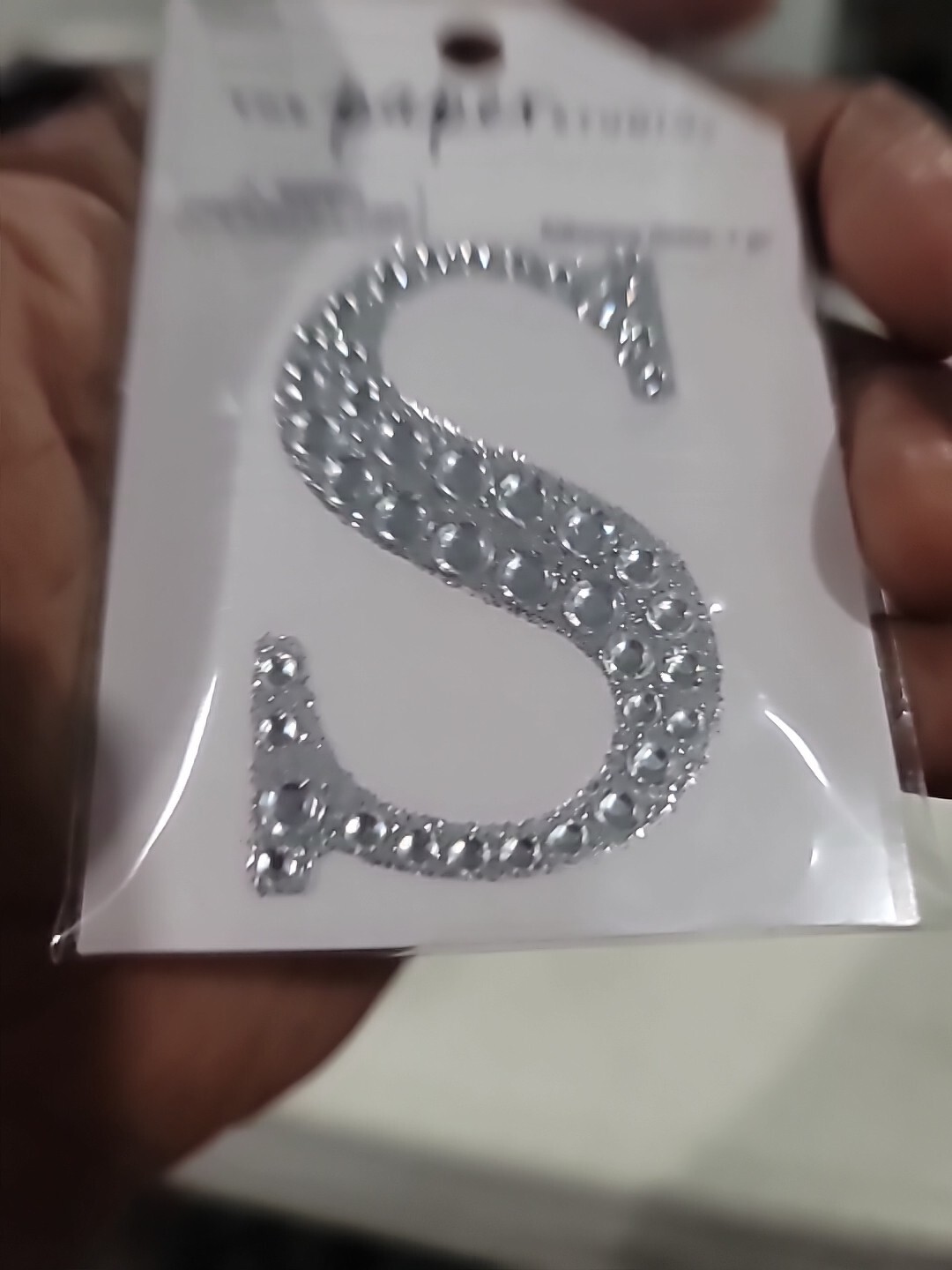 THE PAPER STUDIO Bling Monogram Sticker Letter S ST1