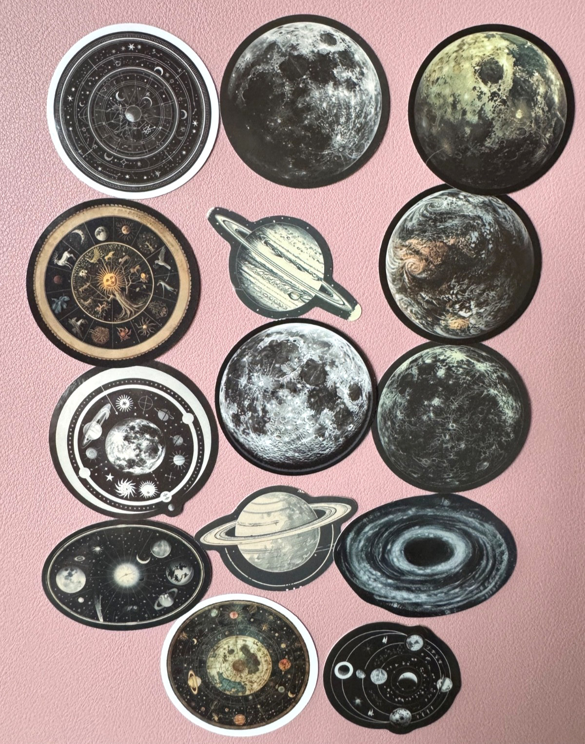 Astronomy Galaxy Space Stickers Cosmic Starry Sky Moon Star 7pcs Random Mix