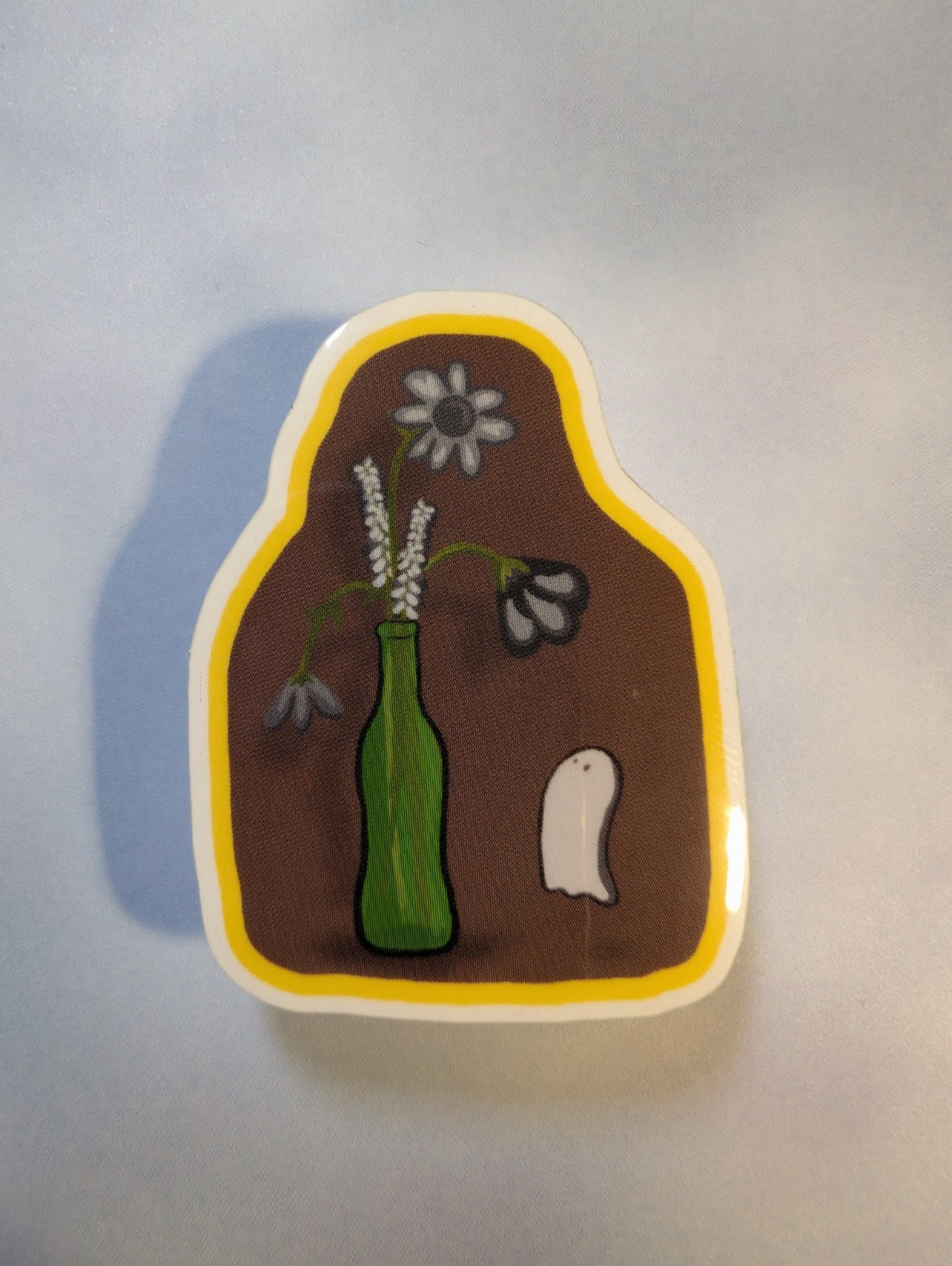 Ghost Weepy Flowers Keyhole Shape Small 1.5″ Waterproof Vinyl Sticker