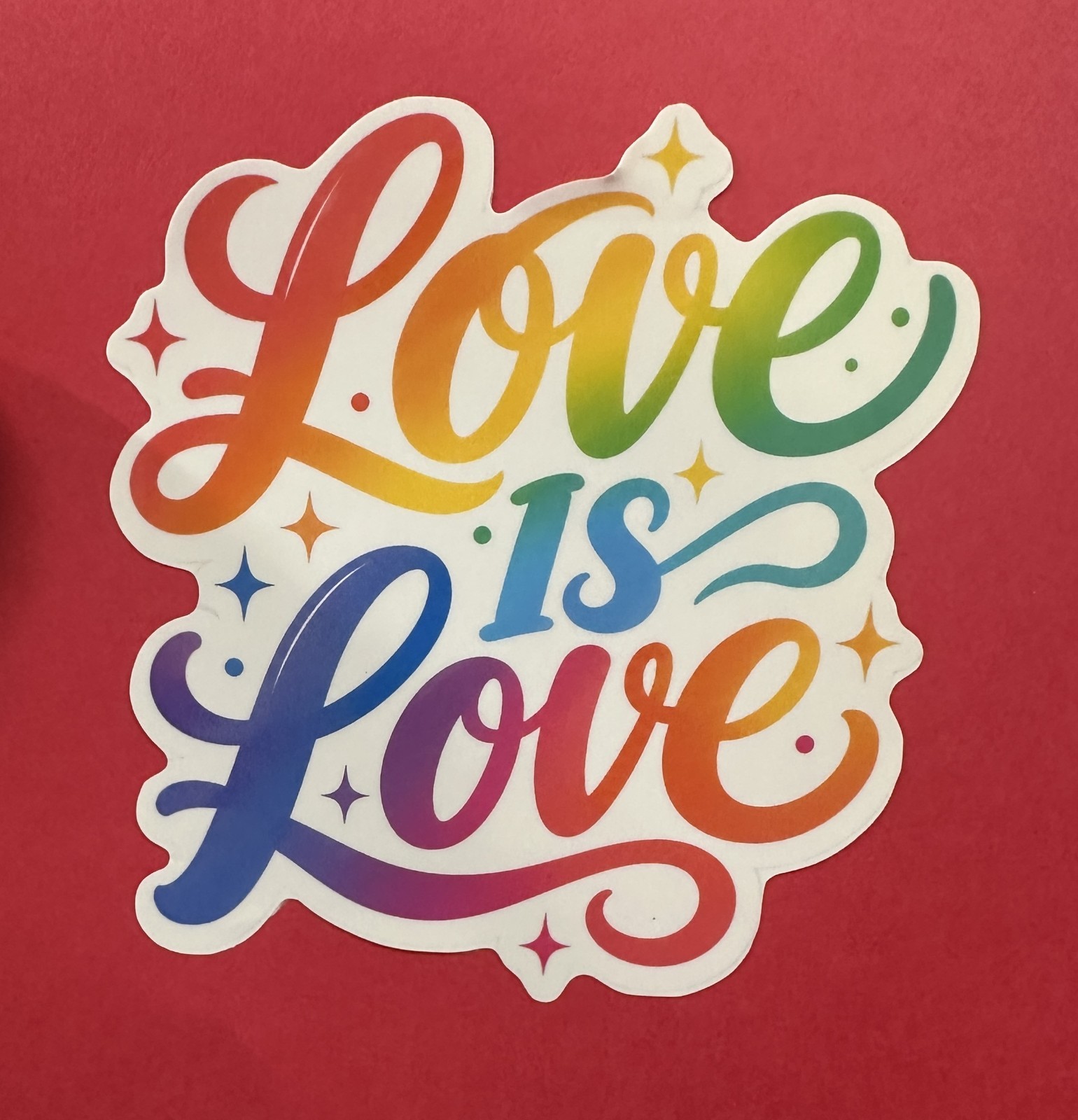 3 inch Love Is Love Sticker Rainbow Typography Vinyl Decal Colorful Inspirationa