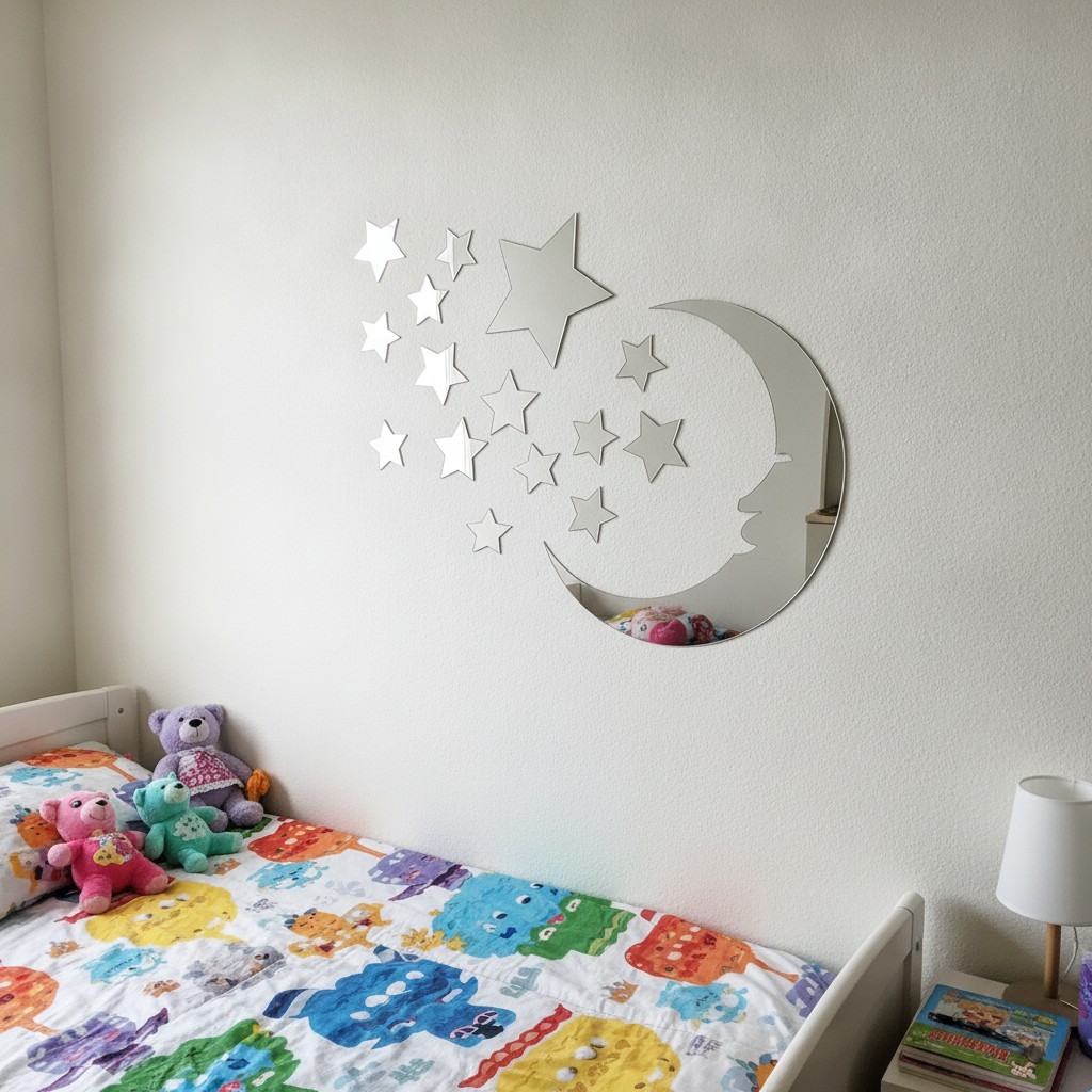 Transformative 37PCS 3D Moon & Stars Wall Stickers for Kids – Removable Decor
