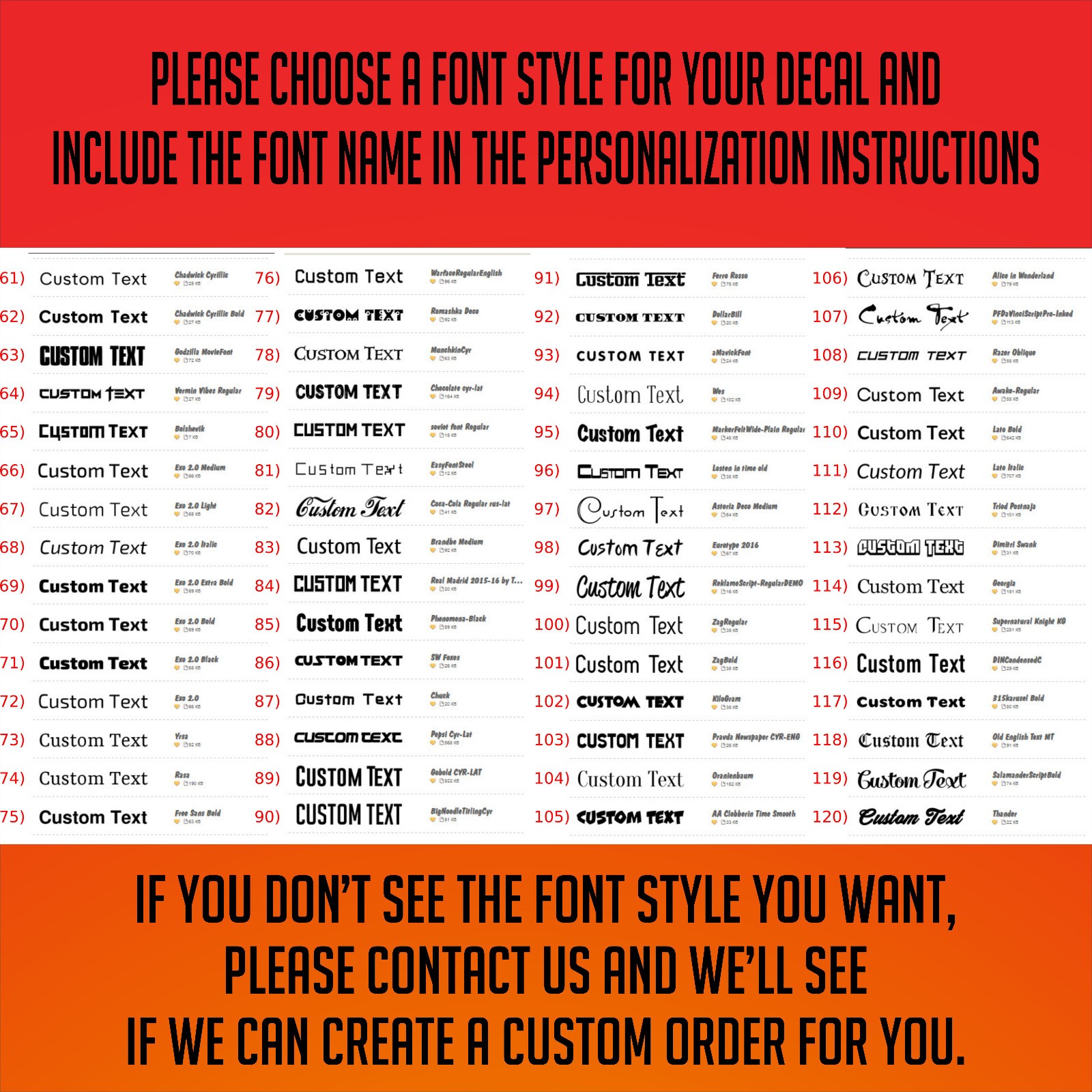 Custom Vinyl Decal. Small & Large Decals – Cars Walls Windows Doors Name Sticker