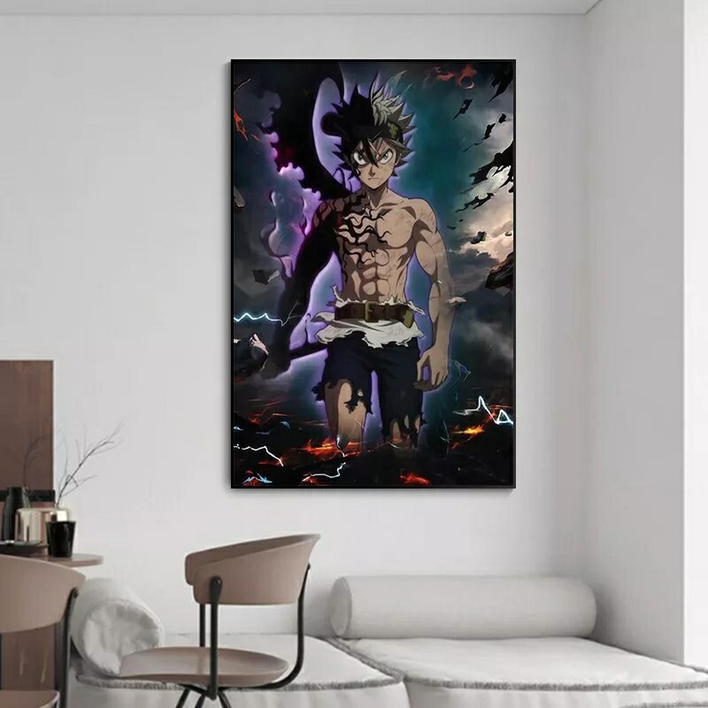 Asta Poster Black Clover Cotton Canvas Wall Art Without Frame Manga Decoration